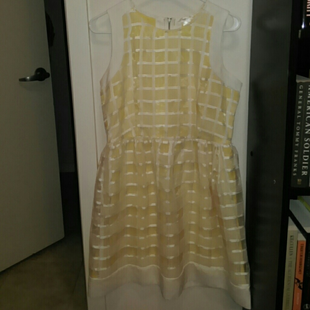 Sleeveless Yellow Checked Dress